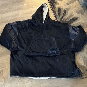 The Comfy Original Blanket Hoodie Blue Fleece Sherpa Sweatshirt Pullover Sz OS